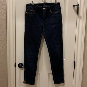 Skinny cropped dark wash jeans
